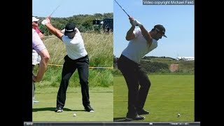 Jon Rahm golf swing  Long Iron faceon amp downtheline July 2017 [upl. by Lramaj]