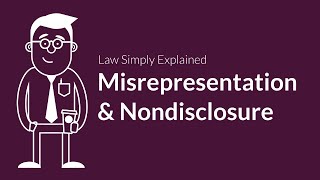 Misrepresentation and Nondisclosure  Contracts  Defenses amp Excuses [upl. by Eelymmij984]