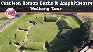 CAERLEON ROMAN BATHS amp AMPHITHEATRE WALES  Walking Tour  Pinned on Places [upl. by Laden]