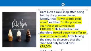 How to apply misrepresentation Liam cupcake scenario [upl. by Stanway]