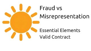 Fraud vs Misrepresentation  Other Essential Elements of a Valid Contract  CA CPT  CS amp CMA [upl. by Thrift]